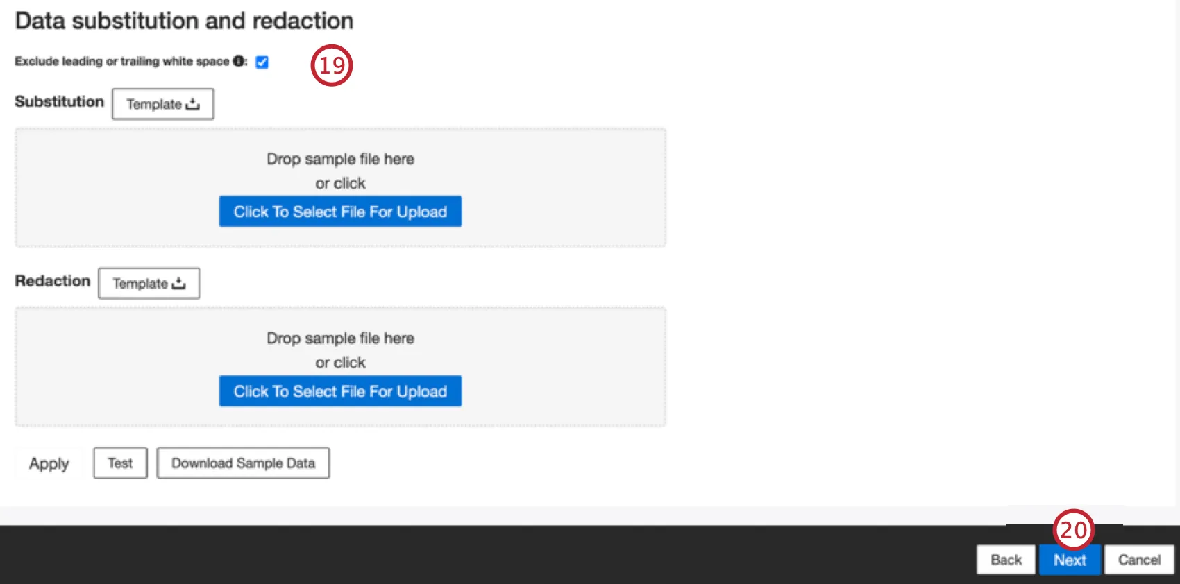 setting up data substitution and redaction rules