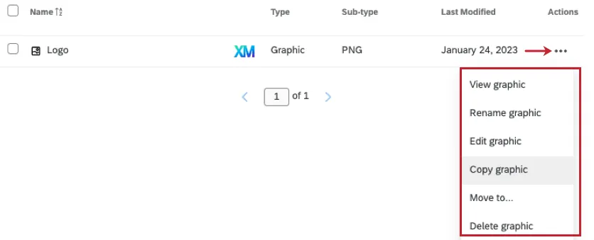 3 horizontal dots next to library resource that opens actions menu