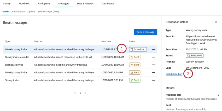 choisir une distribution et cliquer sur modifier la distribution