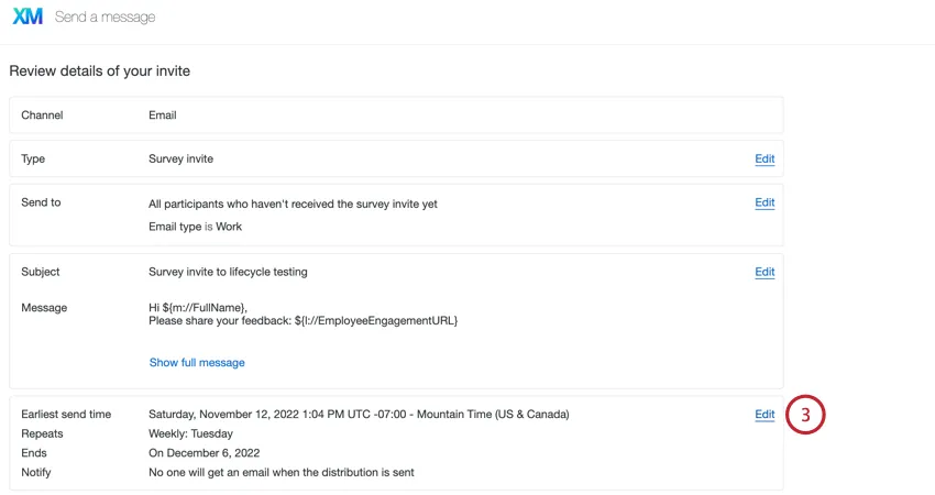 Klicken Sie auf „Bearbeiten“, um die E-Mail zu bearbeiten.