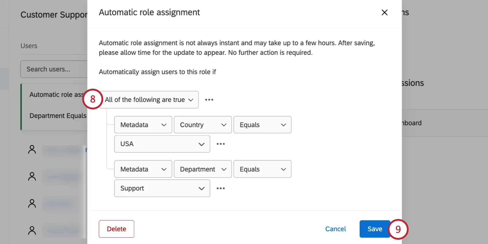 lajustement de la manière dont les conditions multiples sont traitées et lenregistrement
