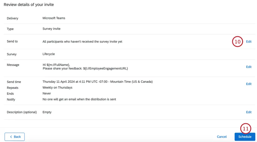reviewing the distribution and saving