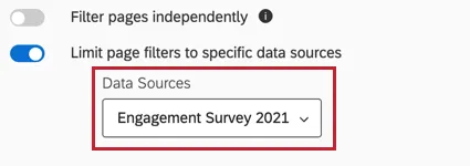 limiting page filters to a data source