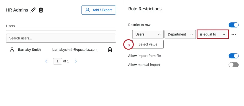 Estableciendo la condición del rol