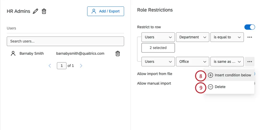 adding and removing additional conditions