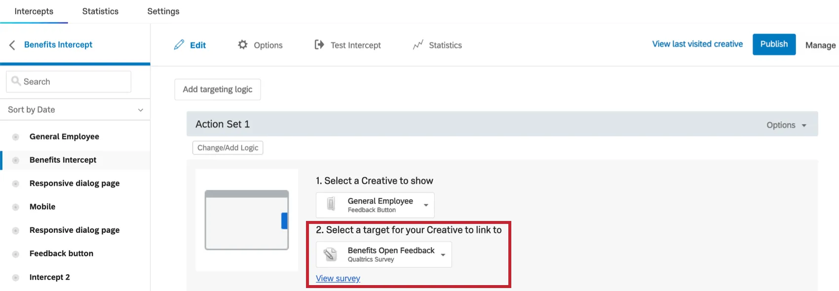Editor Interceptor. Destino está marcado como 2, no meio da página