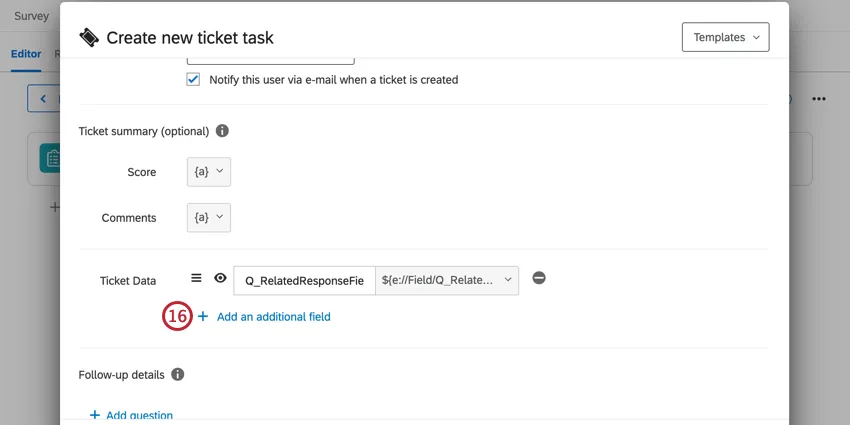 clicking add an additional field