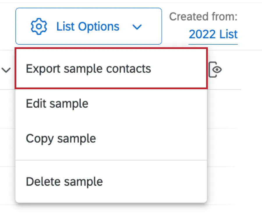 Exporter les contacts de léchantillon