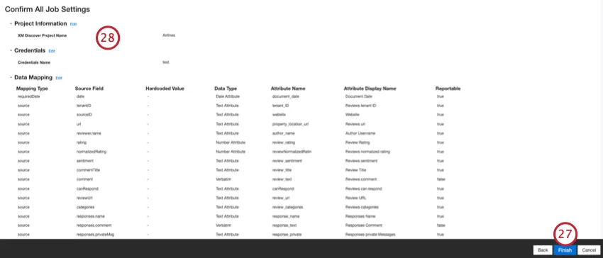 reviewing and confirming job settings