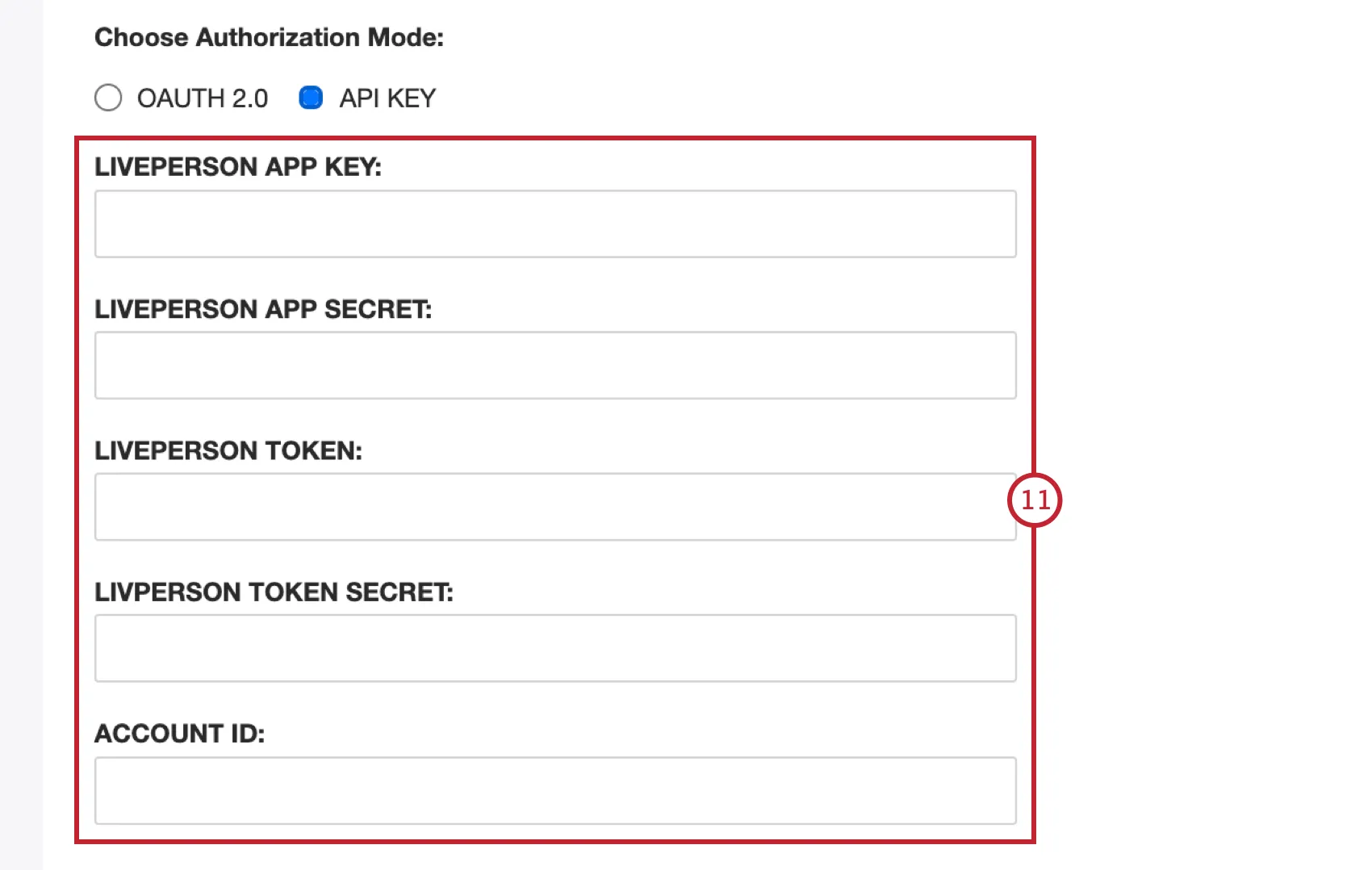 aggiunta delle credenziali della chiave Api