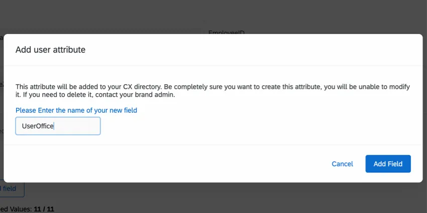adding a new user attribute