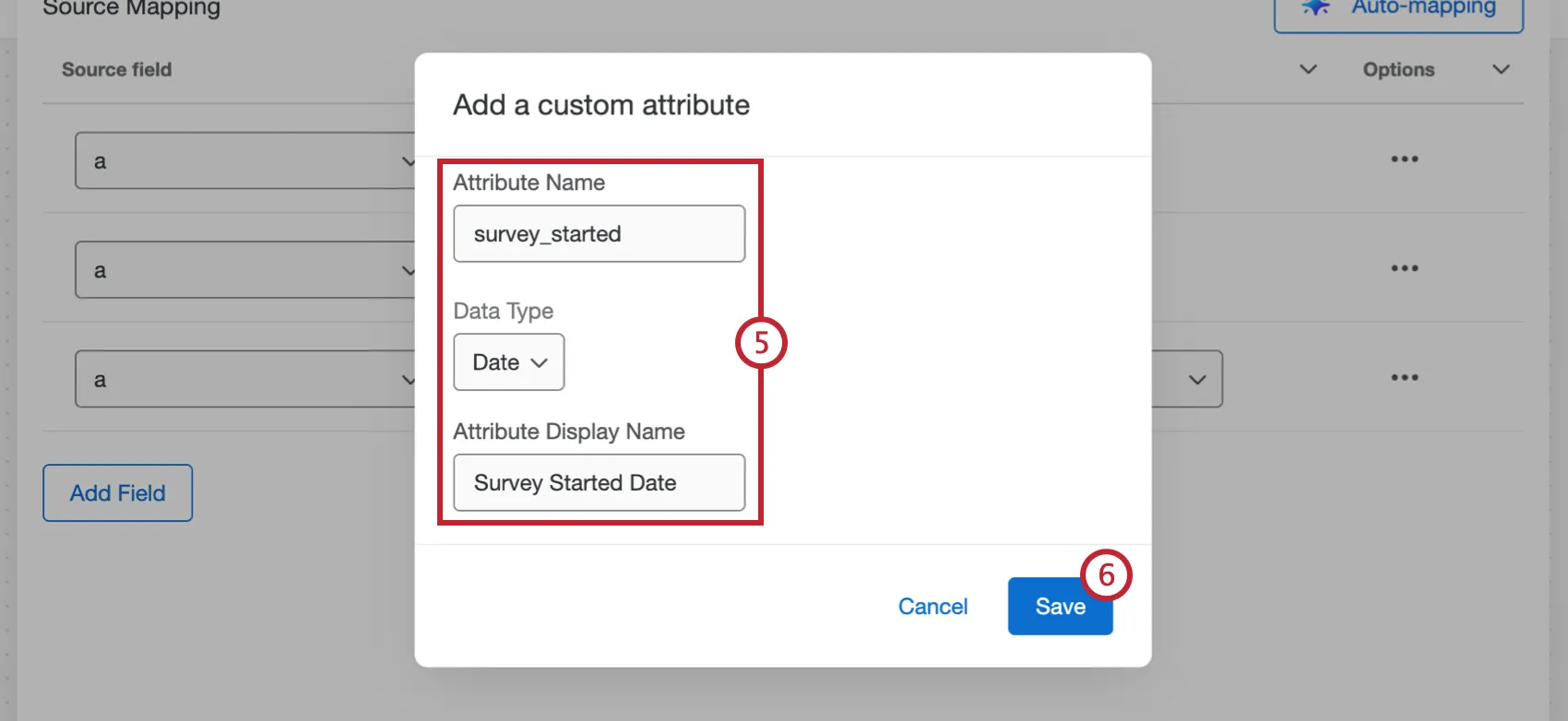 configuring a custom attribute