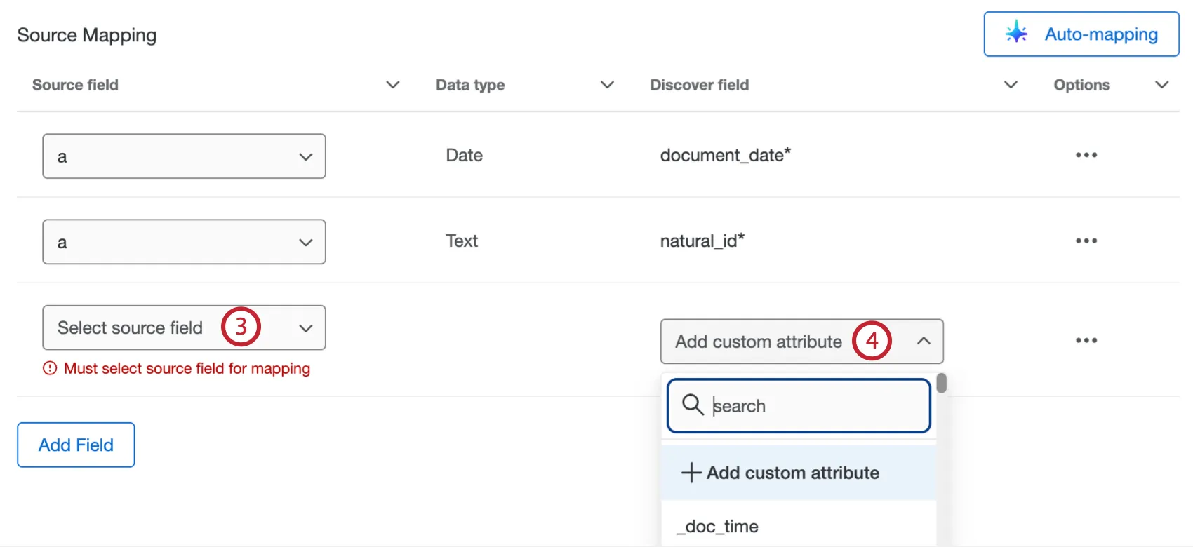 ein zusätzliches Feld abbilden