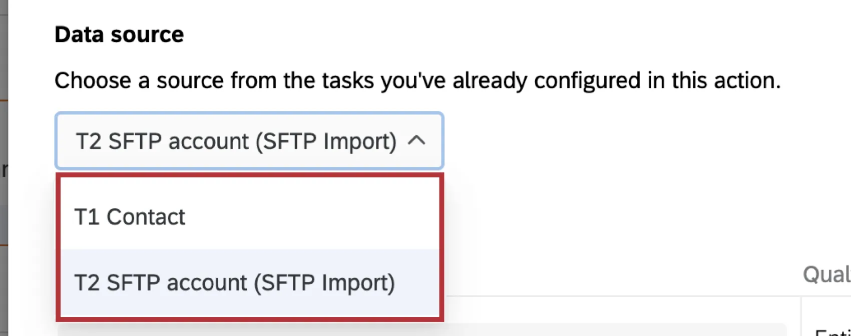 selecting a data source for the load into a data set task