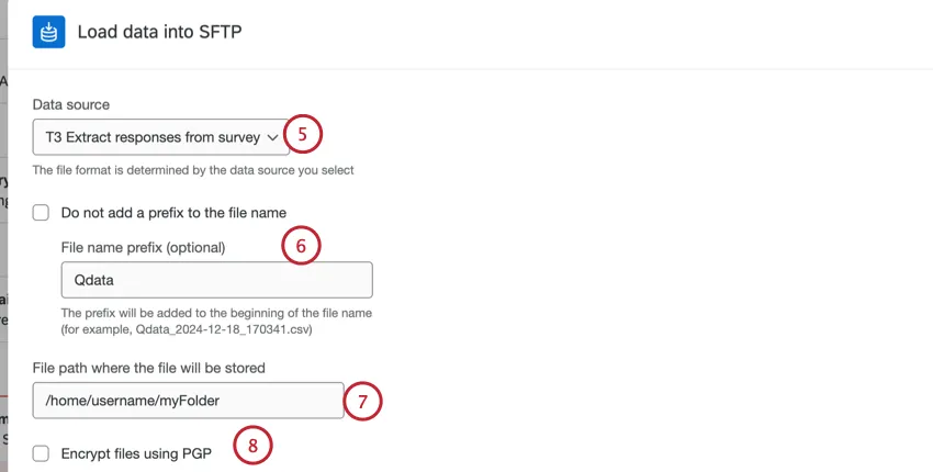 choosing a data source and file prefixes