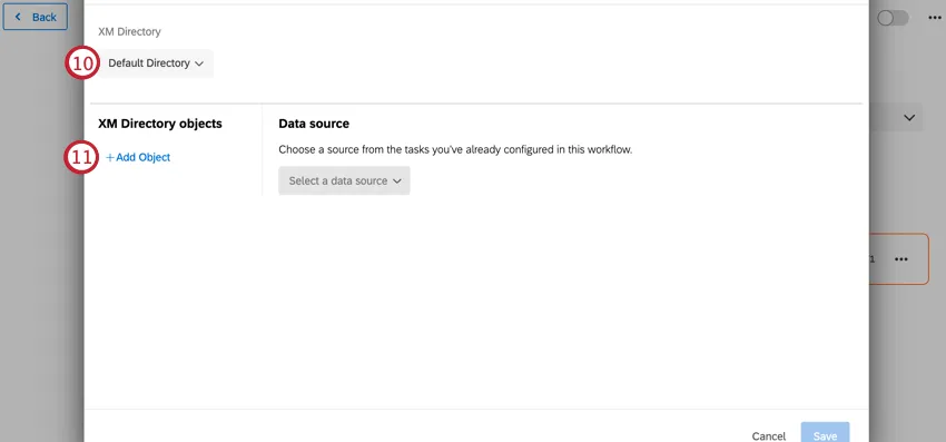 choosing a directory and clicking add object
