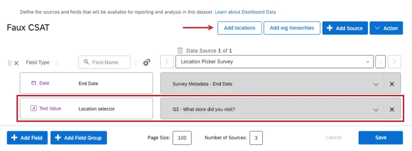 adding locations in a data mapper