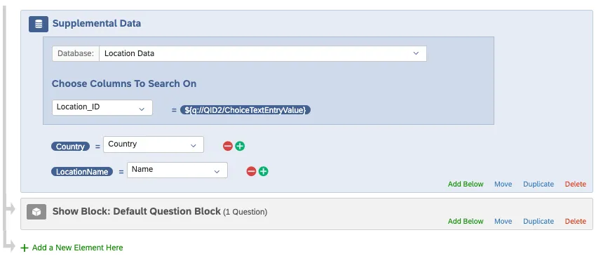 supplemental data configured as described