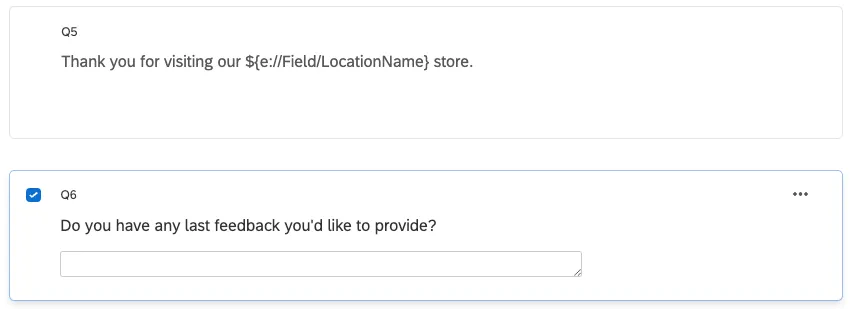 Piped text in a survey question