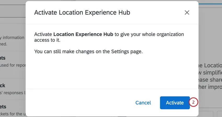 clicking "activate" in the popup window