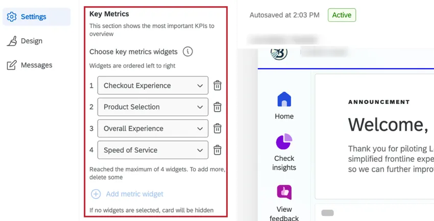 choosing key metrics for the location experience hub