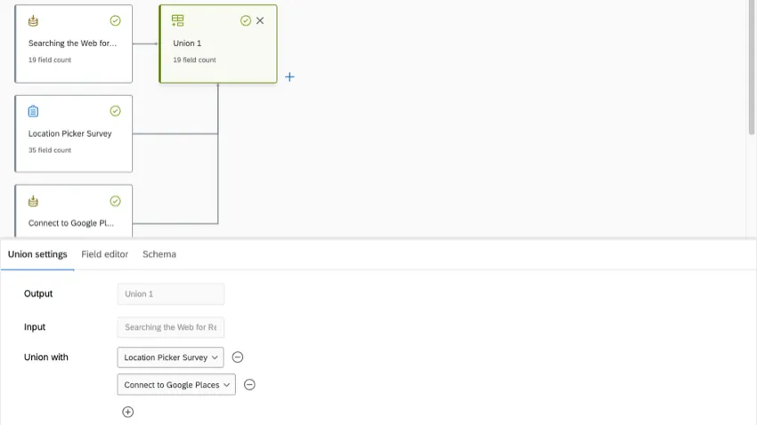 3つのデータソースの結合
