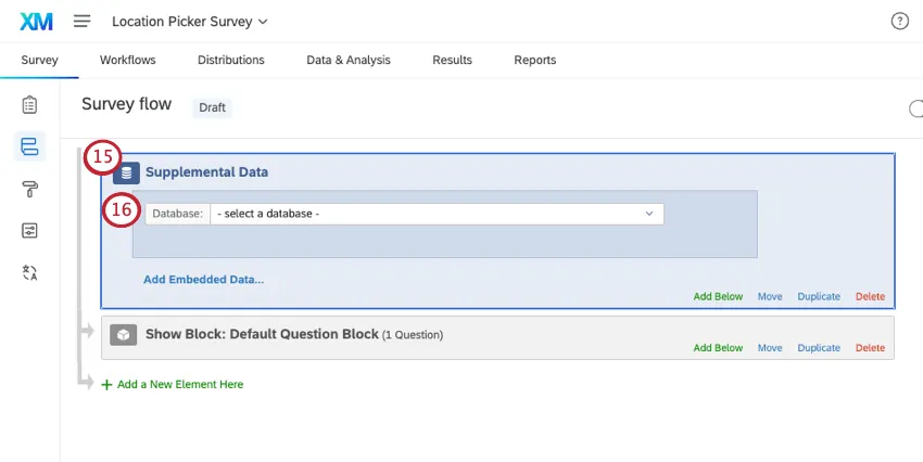 Hinzufügen eines zusätzlichen Datenelements zum Umfragenverlauf