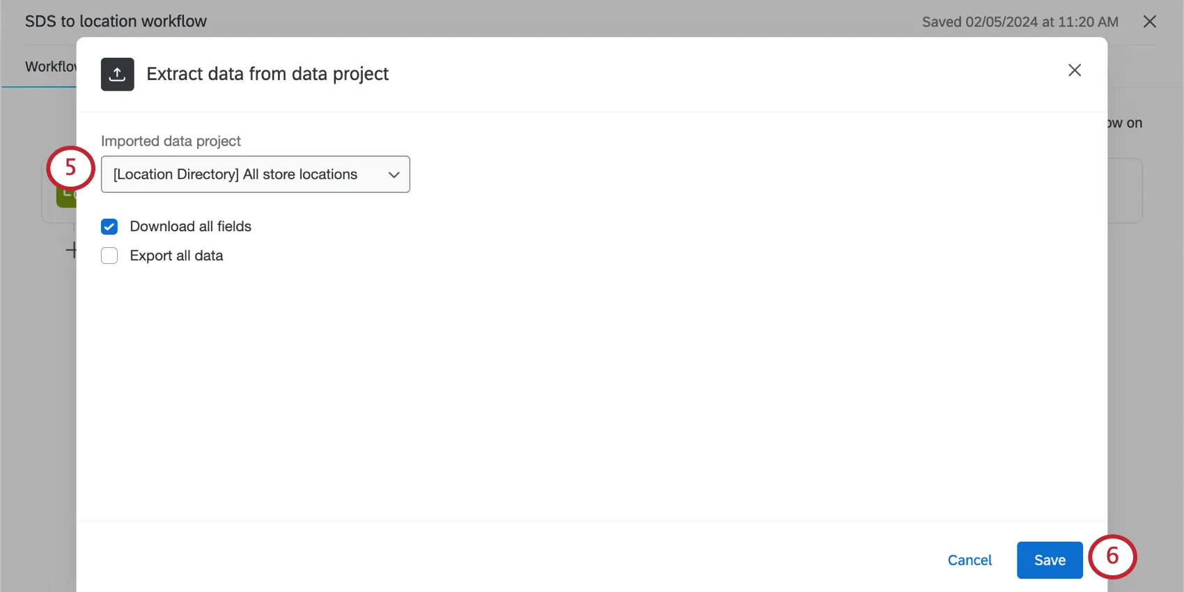 Connecting to location directory imported data project