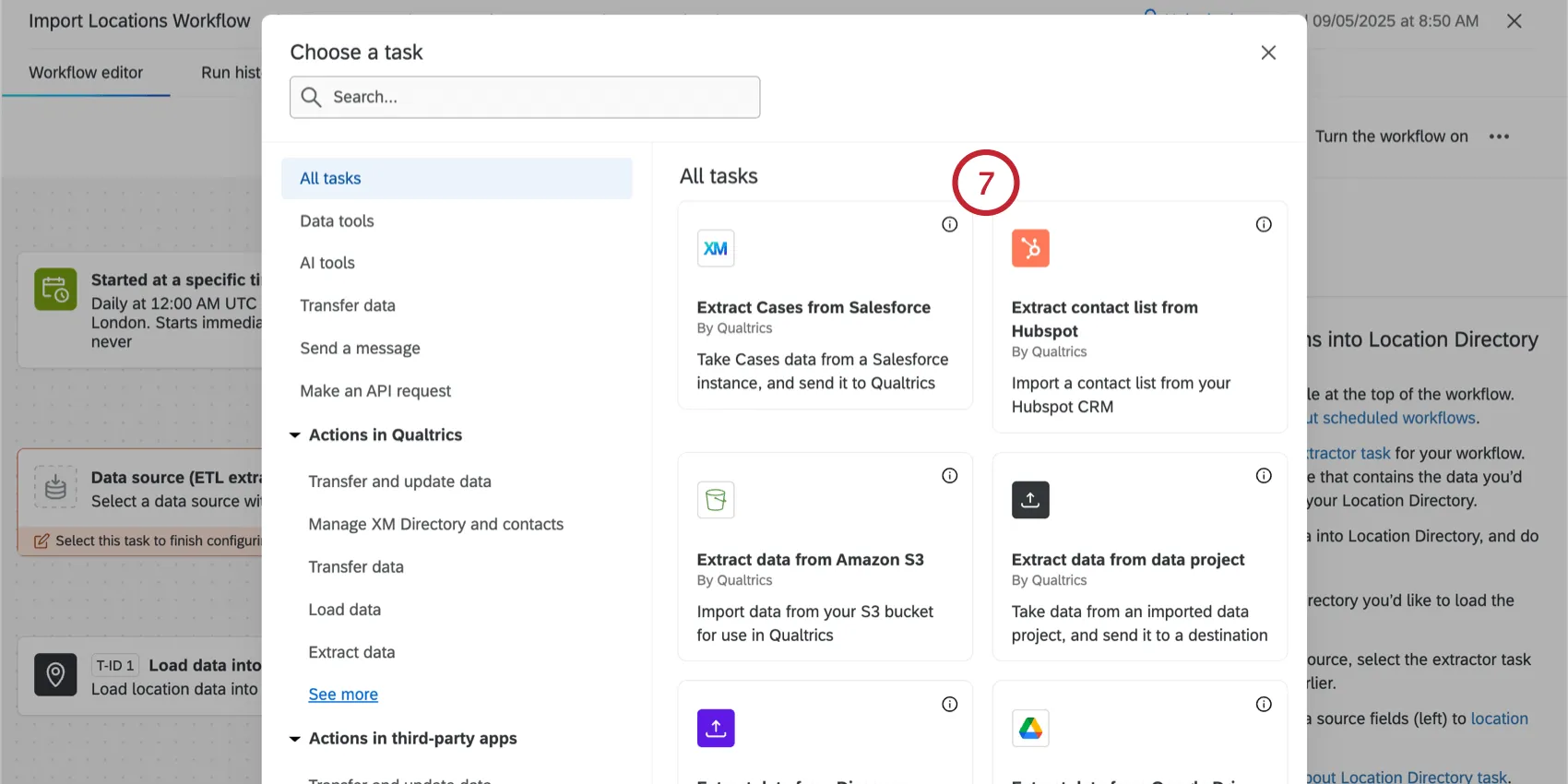 adding a data extractor task to retrieve location data