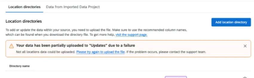 il riepilogo di ciò che è stato caricato