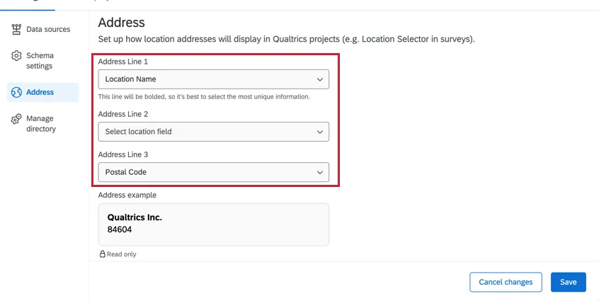 choosing a display address