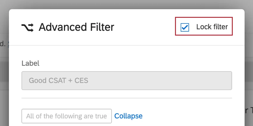 the lock filter button