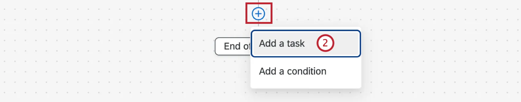 clicking the plus sign and adding a task