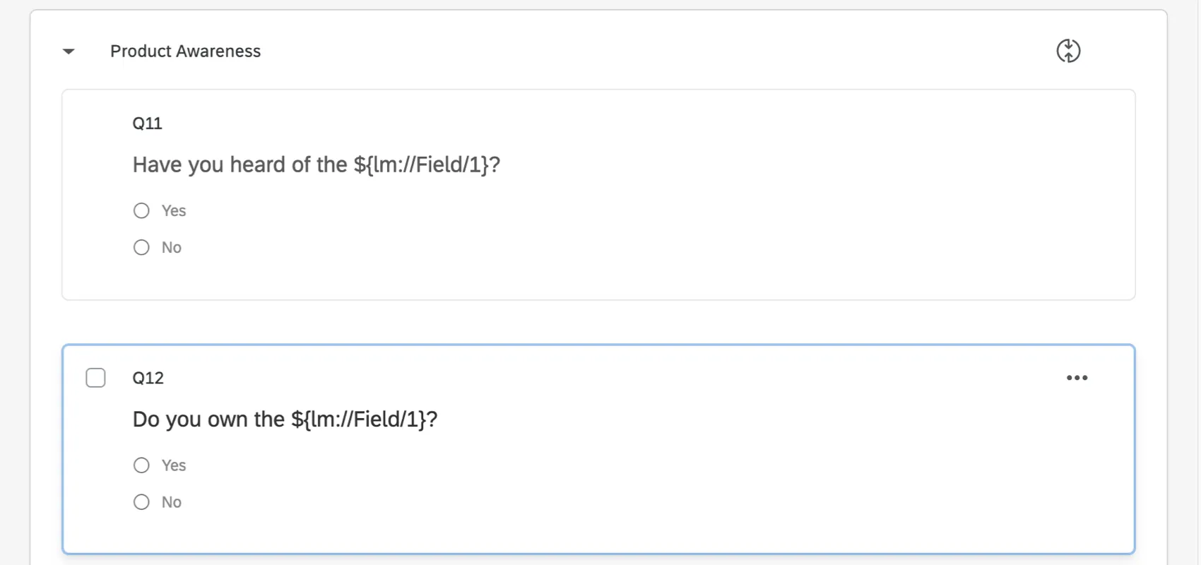 Fragen mit dynamischem Feldtext