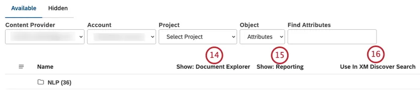 le tableau des attributs