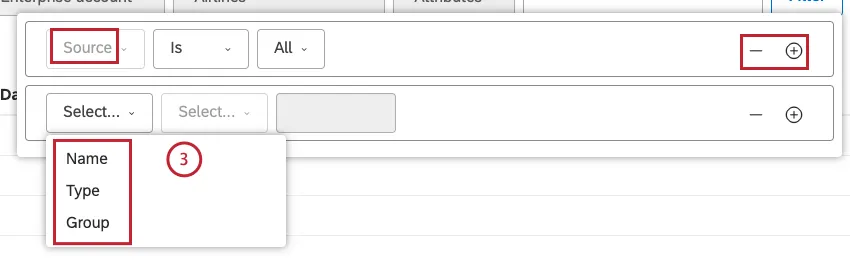 scegliere un attributo dal menu a tendina della fonte
