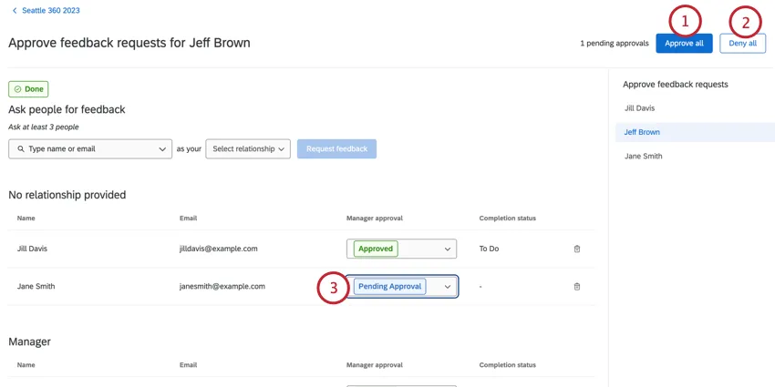 aprobar o denegar evaluaciones