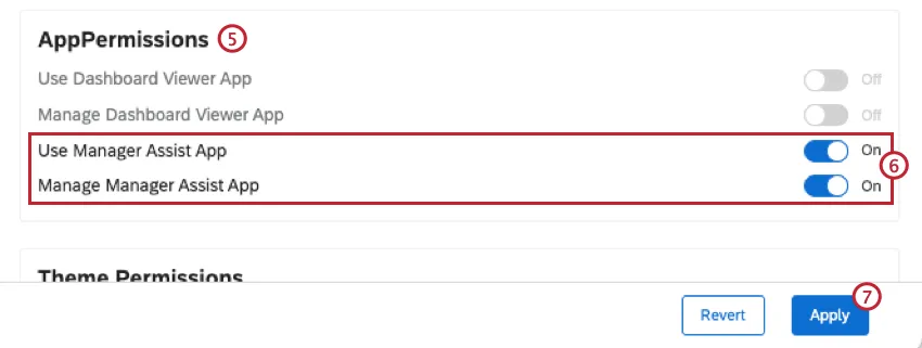 manager assist permissions within user types tab