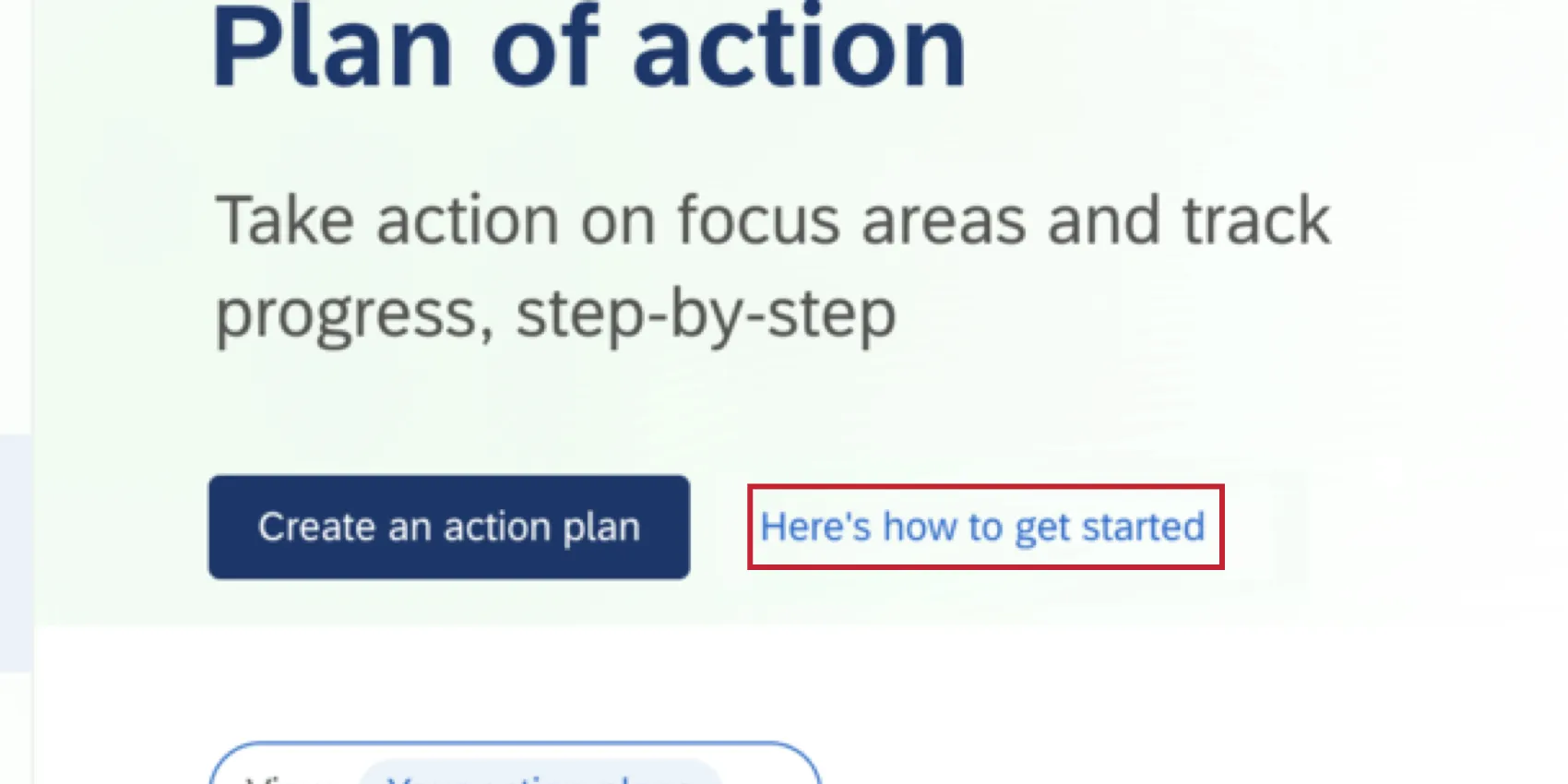 le lien "Comment démarrer" dans la section "Plan daction" de Manager Assist