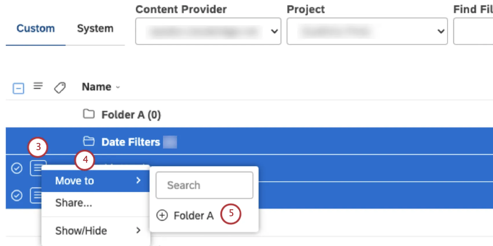 Select Move to. Select the folder to which you wish to move the filter.