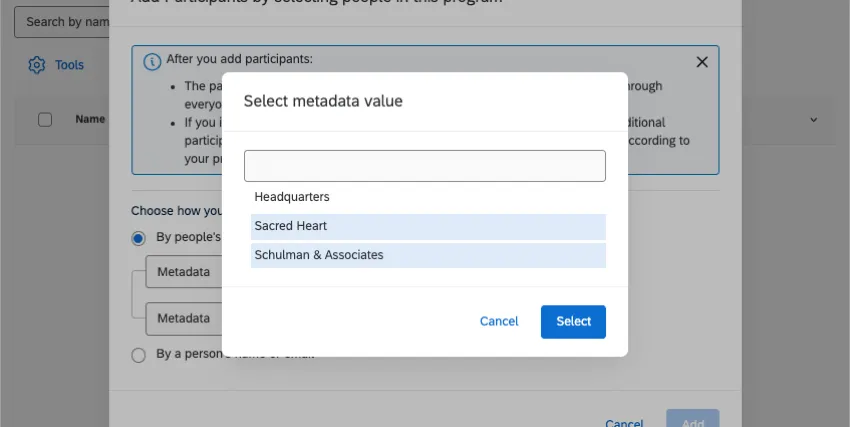 another new window where you select multiple at once