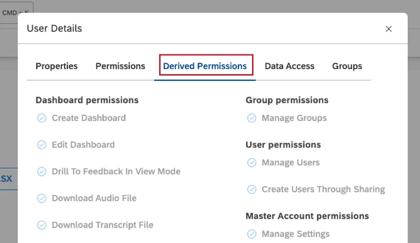 Derived permissions