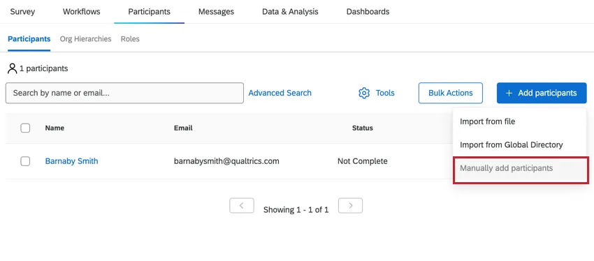 loption dimportation manuelle désactivée