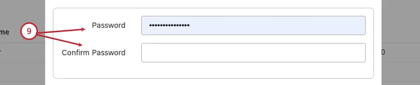 Enter the new password in the Password and Confirm Password boxes.