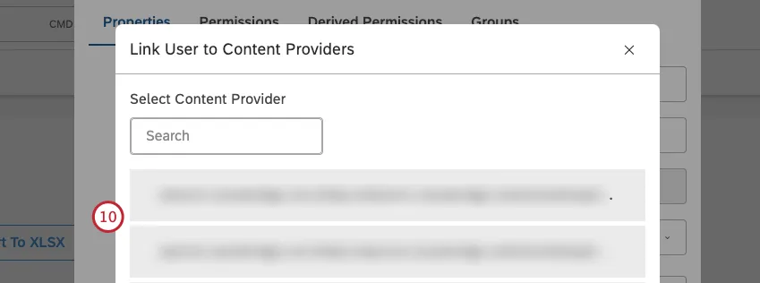 Klicken Sie auf den Namen Ihres Content-Providers.
