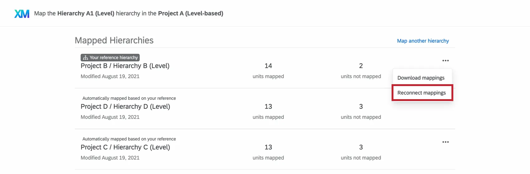 clicking the three dots and then "reconnect mappings"