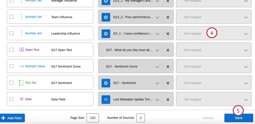 mapping unmapped fields and saving