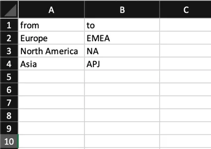 adding mappings for field values