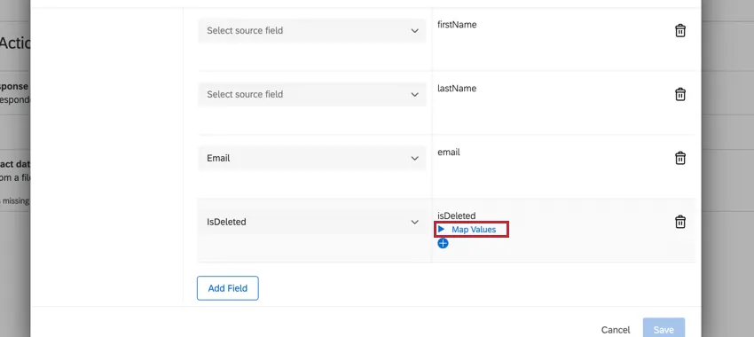 haciendo clic en los valores del mapa