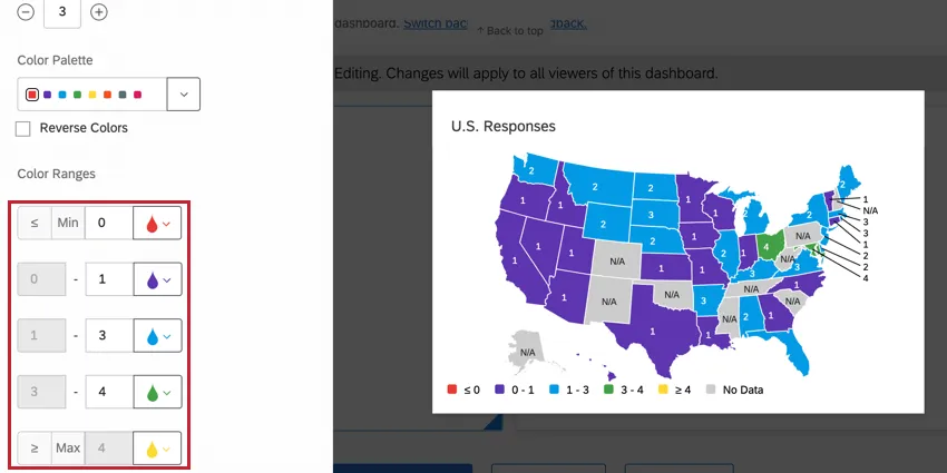the color ranges options